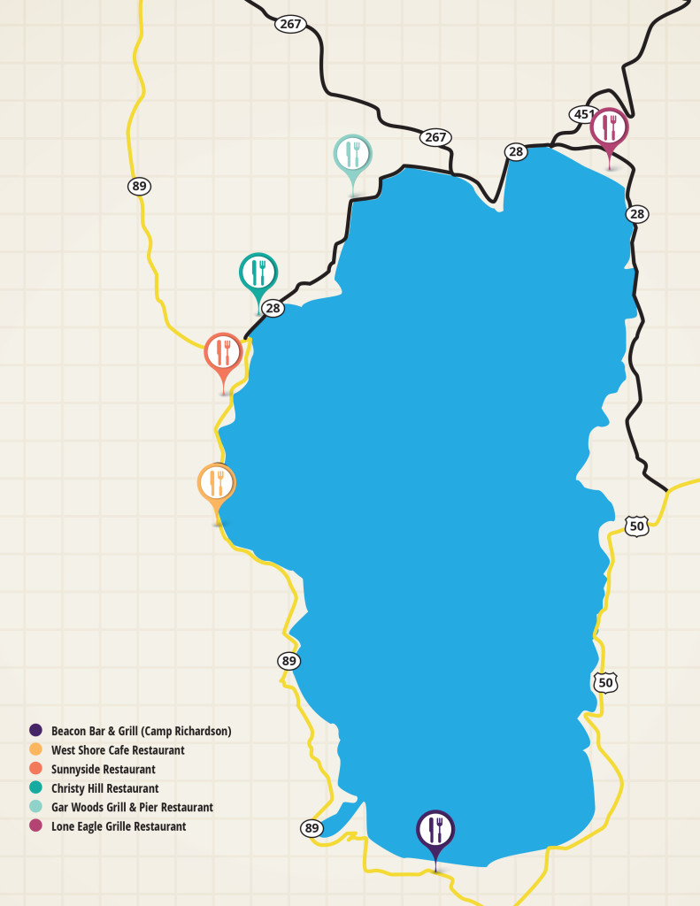 Map of Restaurants in Tahoe
